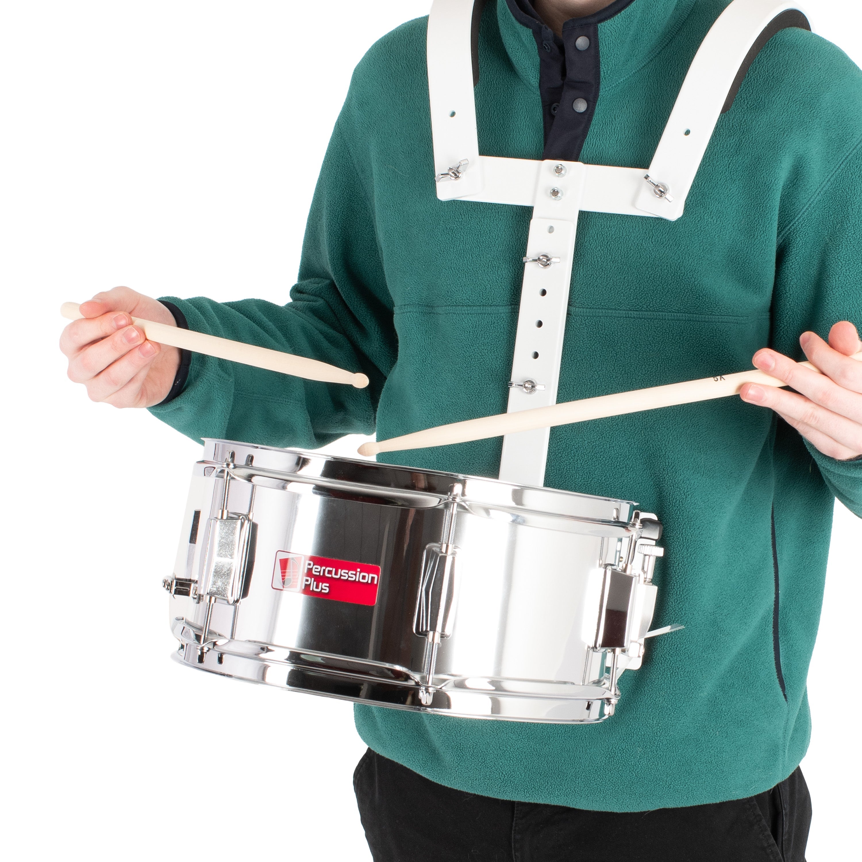 Percussion Plus 12\" snare drum with vest harness