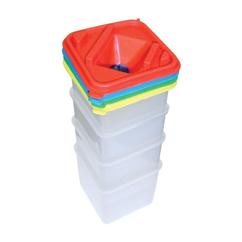 Square Water Pot w/ lid Pack 4