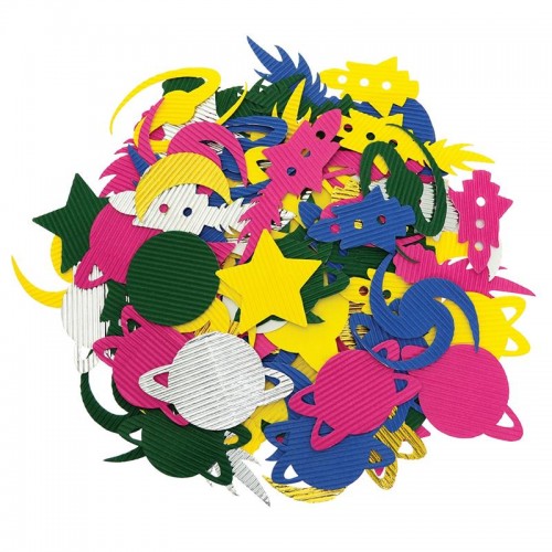 SCO CORRUGATED PAPER SHAPES SPACE ASSORTED 100PCS -Min Qty 12