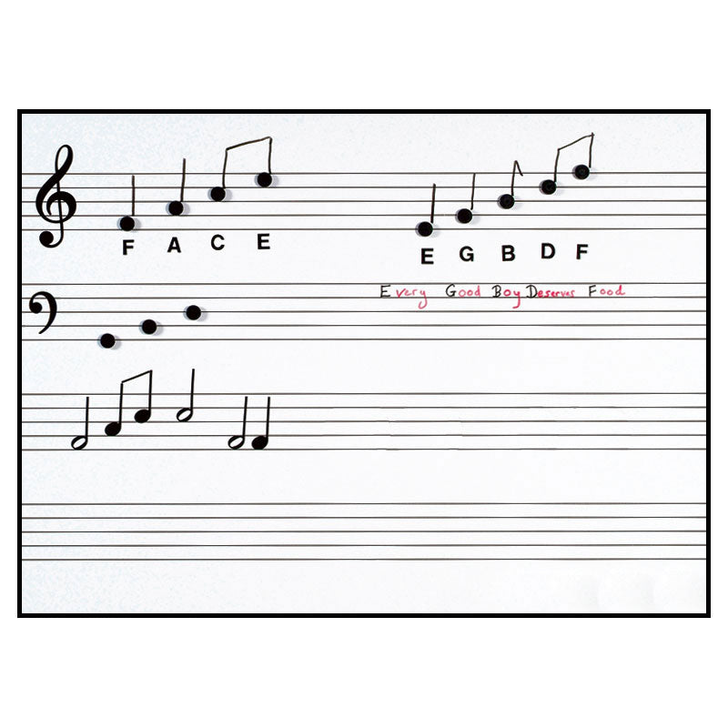 Write n Wipe pre printed music stave wall poster with pen
