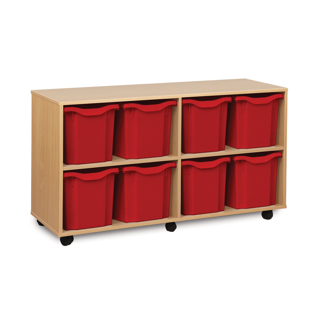 Monarch 8 quad tray storage unit (4 x 2) - Red