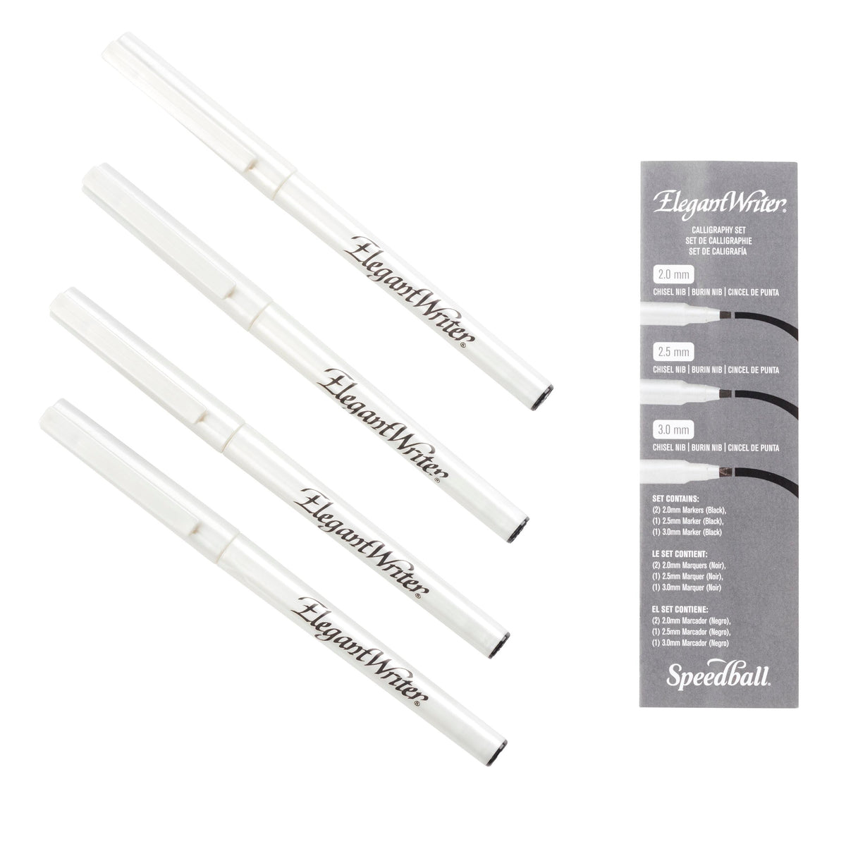 MARKERS CALLIGRAPHY WATERBASED BLACK SET OF 4