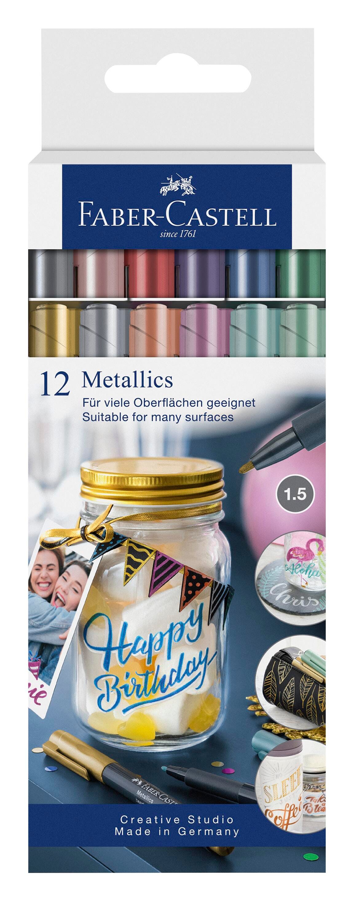 MARKERS FABER-CASTELL ASSORTED METALLIC SET OF 12