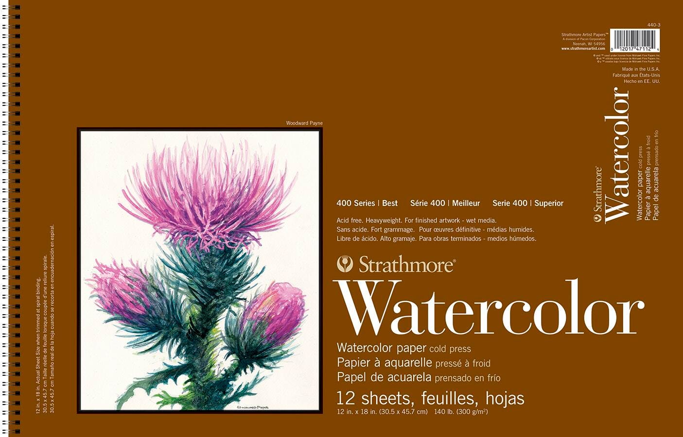 PAD WATERCOLOR 400 SERIES 12X18 140 LB 12 SHT