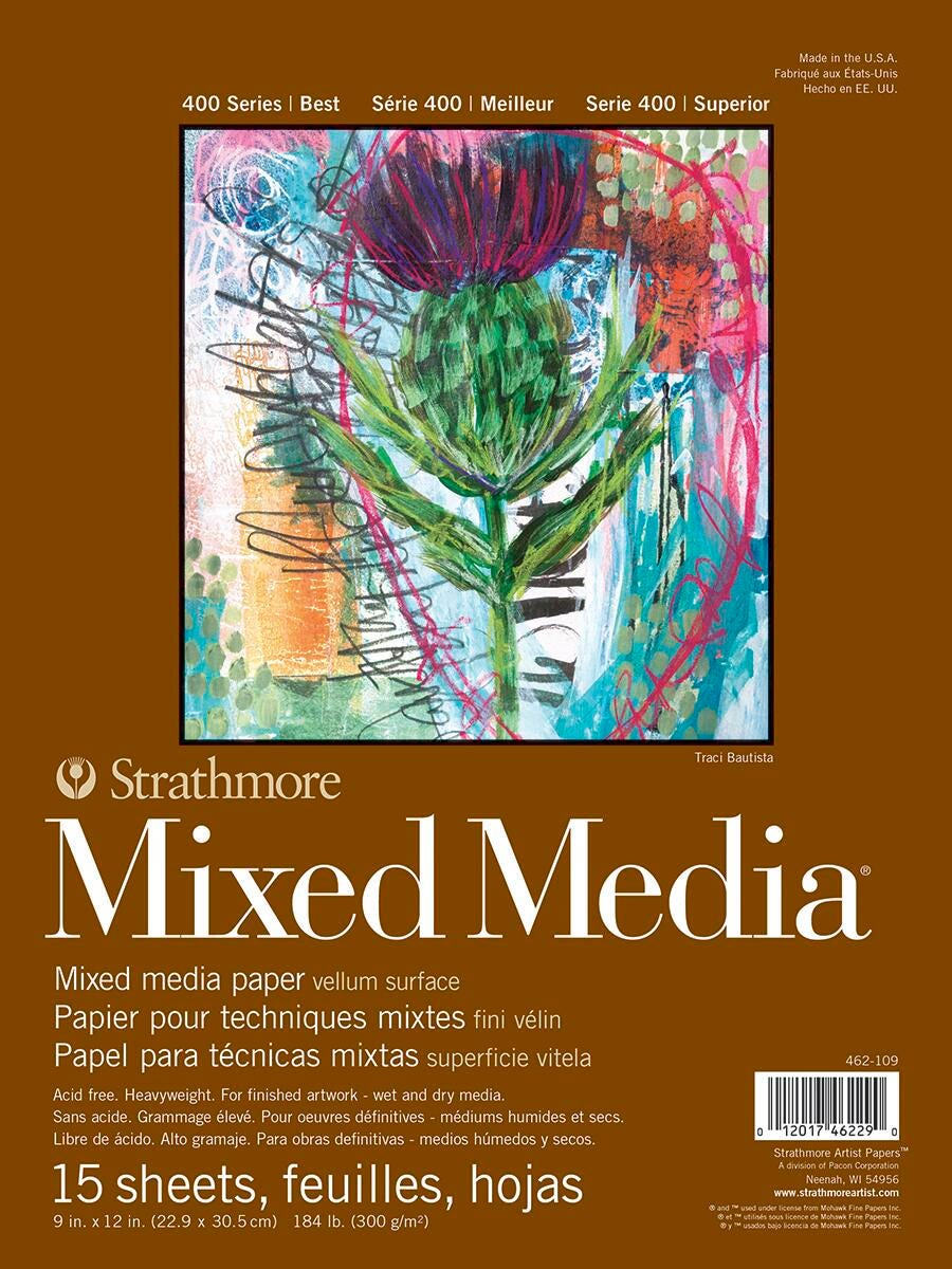 PAPER MIXED MEDIA PAD 400 SERIES 9X12 IN 184 LB 15 SHTS