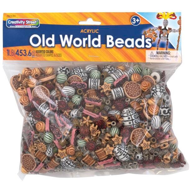 BEADS OLD WORLD ACRYLIC CREATIVITY STREET ASSORTED  1 LB