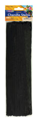CHENILLE STEMS 12 INCH BLACK PACK OF 100