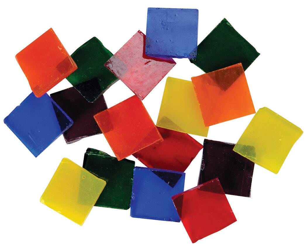 TILES MOSAIC GLASS STAINED CATHEDRAL 4 LB ASSORTMENT