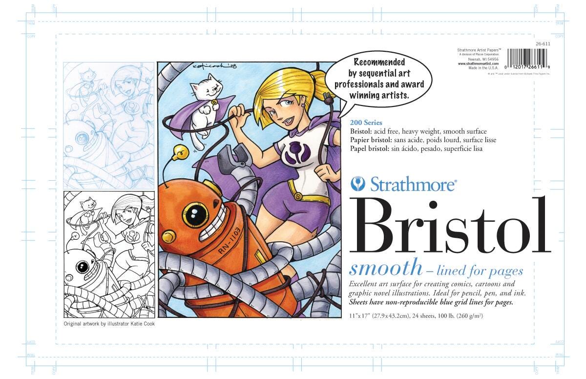 PAD BRISTOL STRATHMORE SEQUENTIAL 11X17 IN 100 LB 24 SHTS