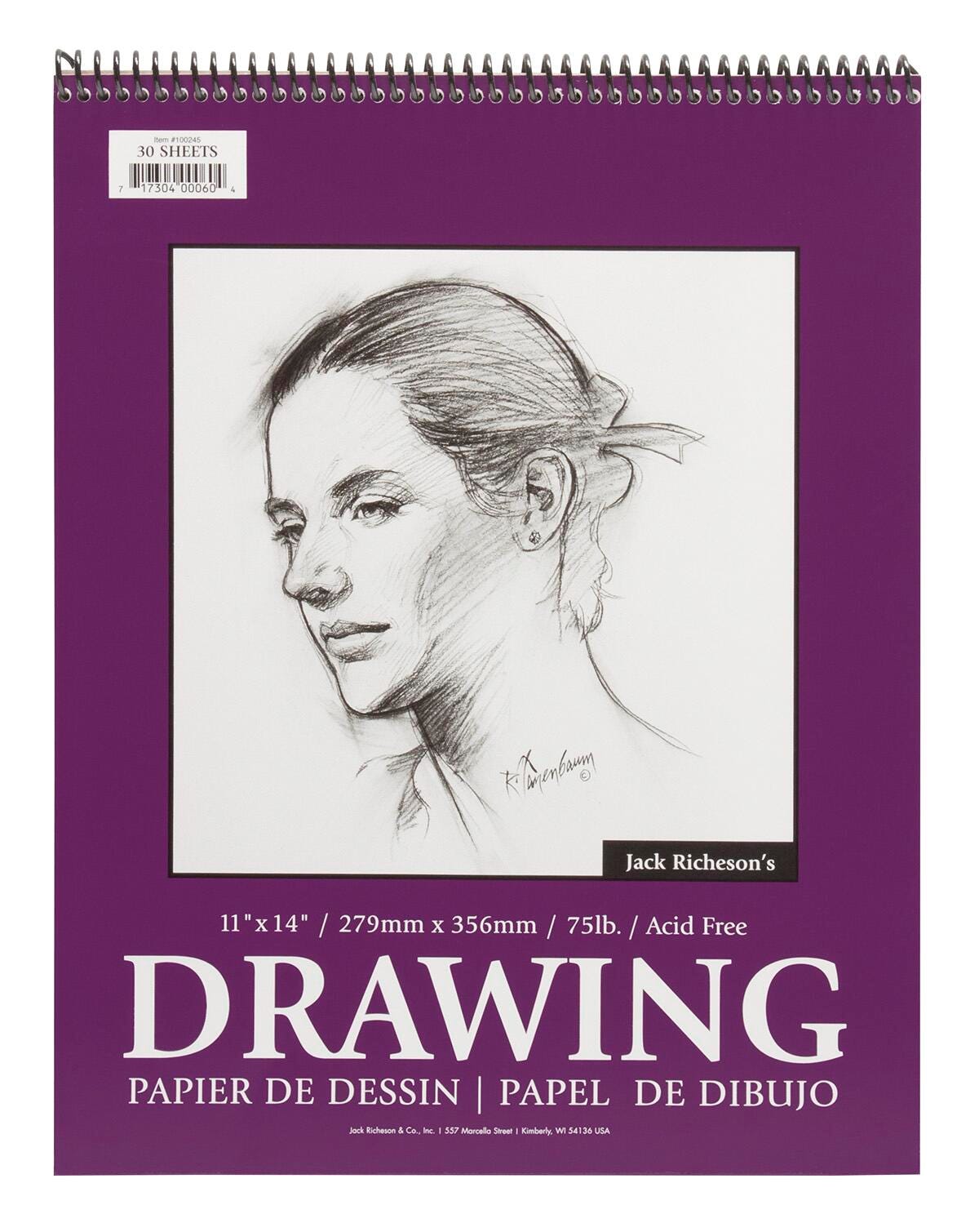 PAD DRAWING SPIRAL 11X14 IN 75 LB 30 SHTS