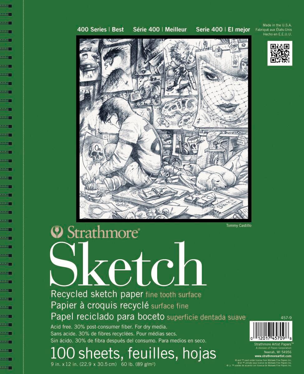 PAD SKETCH RECYCLED STRATHMORE 11X14 IN 60 LB 100 SHTS