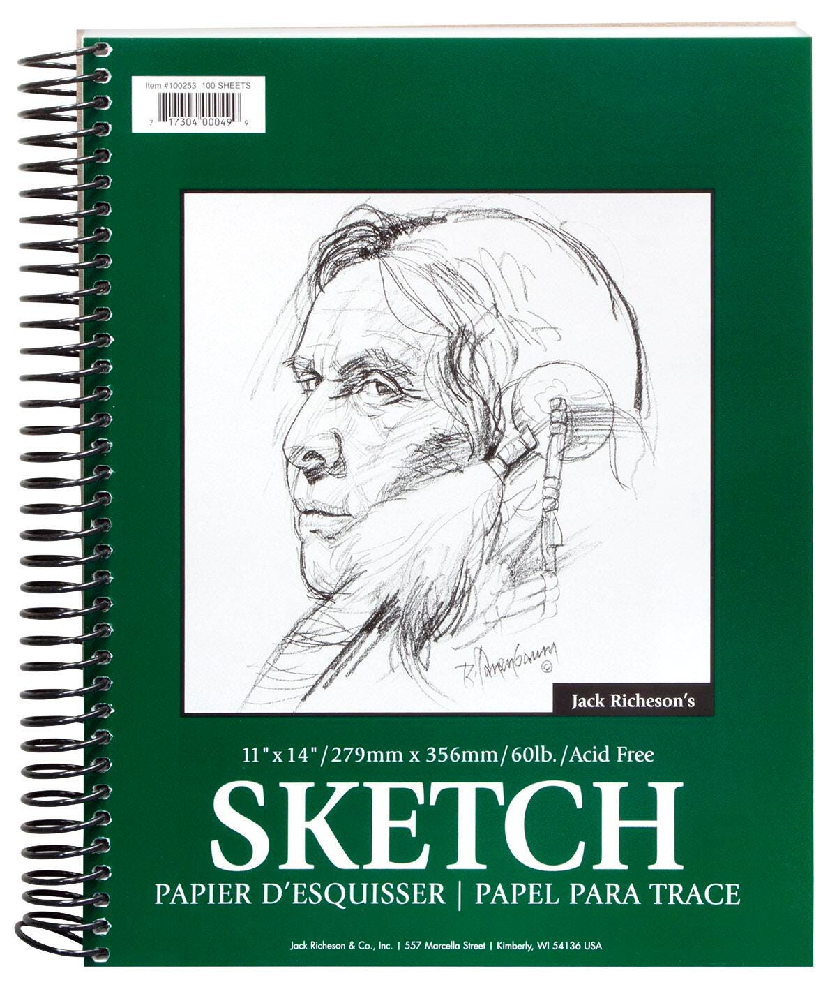 PAD SKETCH SPIRAL 11X14 IN 60 LB 100 SHTS