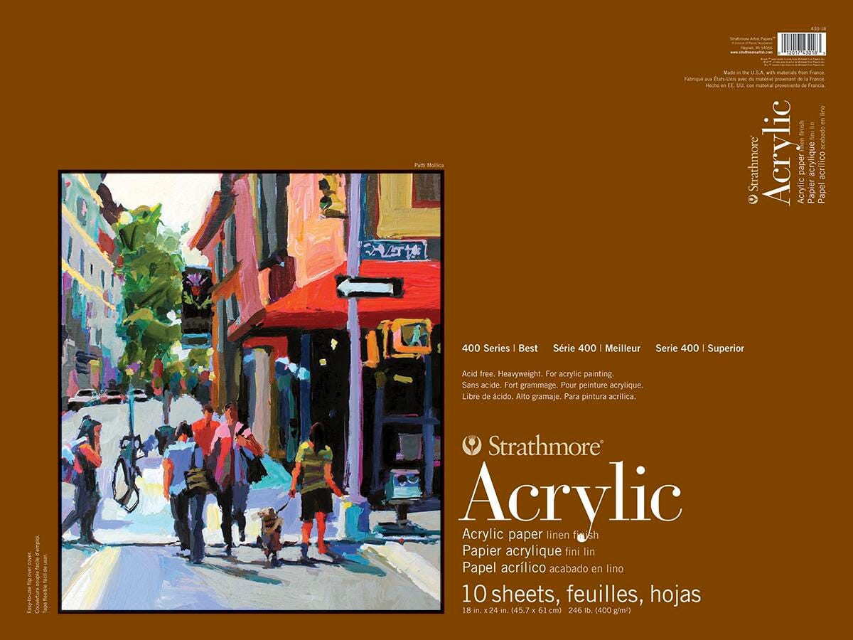 PAPER PAD ACRYLIC 400 SERIES 18X24 IN 246 LB 10 SHTS