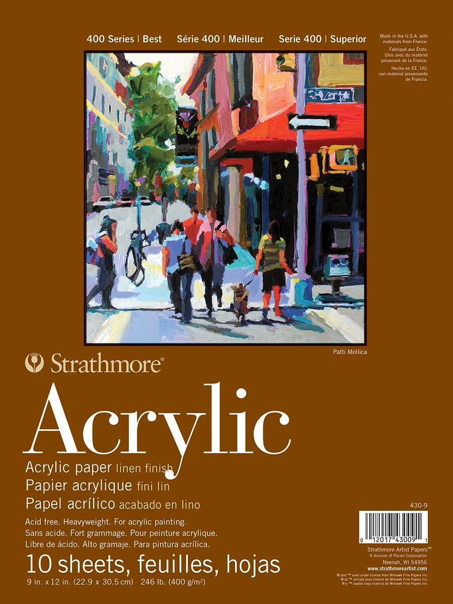 PAPER PAD ACRYLIC 400 SERIES 9X12 IN 246 LB 10 SHTS