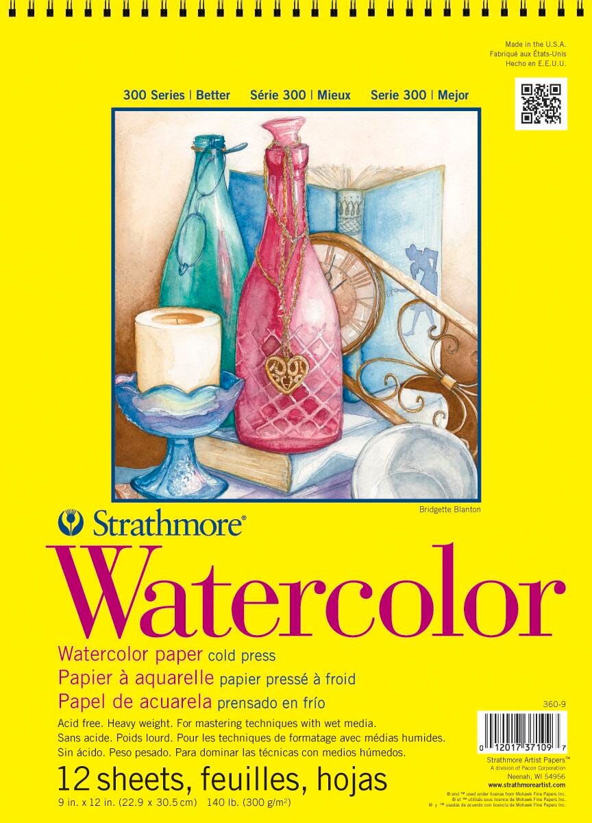 PAPER PAD WATERCOLOR 300 SERIES 9X12 IN 140 LB 12 SHTS