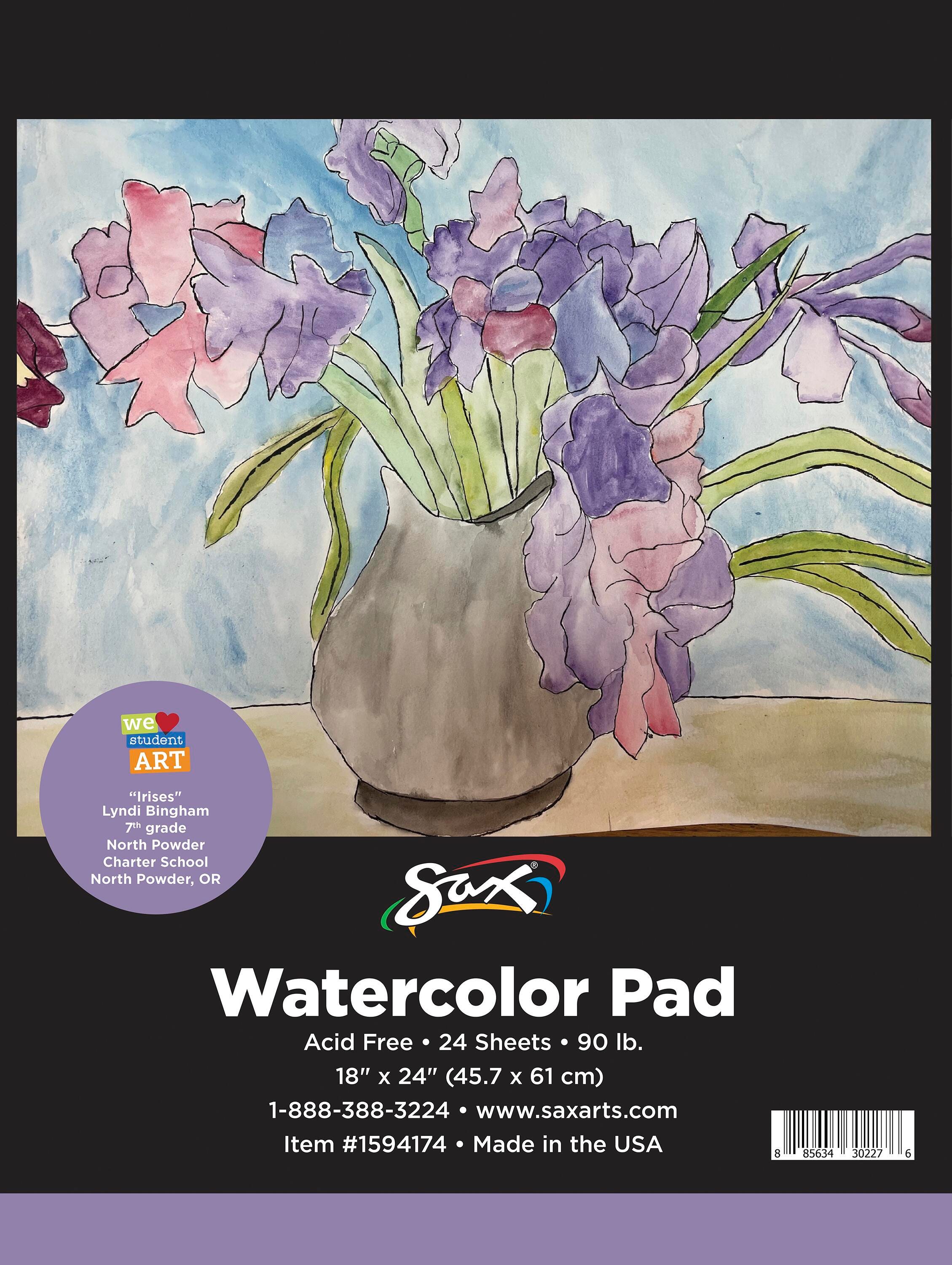 PAPER PAD WATERCOLOR SAX 90 LB 18X24 IN 24 SHTS