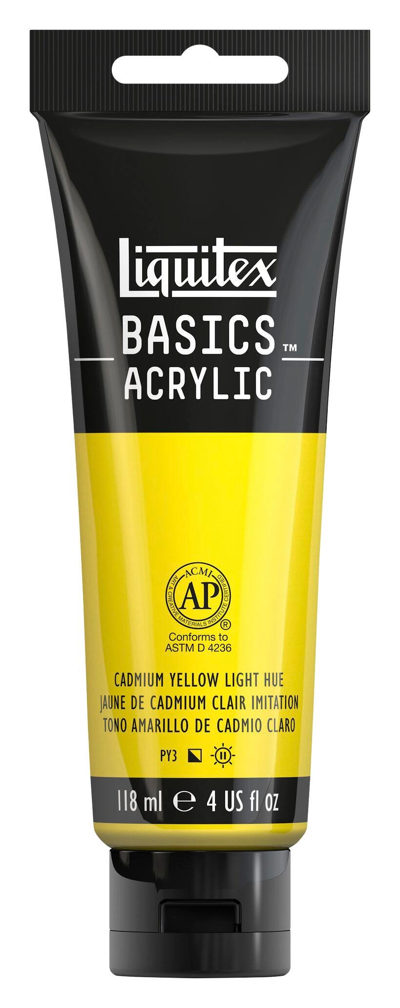 PAINT ACRYLIC  LIQUITEX BASICS CAD YELLOW LIGHT HUE 4 OZ
