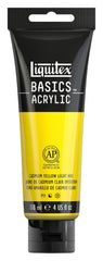 PAINT ACRYLIC  LIQUITEX BASICS CAD YELLOW LIGHT HUE 4 OZ