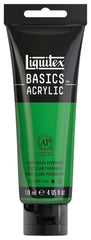 PAINT ACRYLIC  LIQUITEX BASICS GREEN LIGHT PERMANENT 4 OZ
