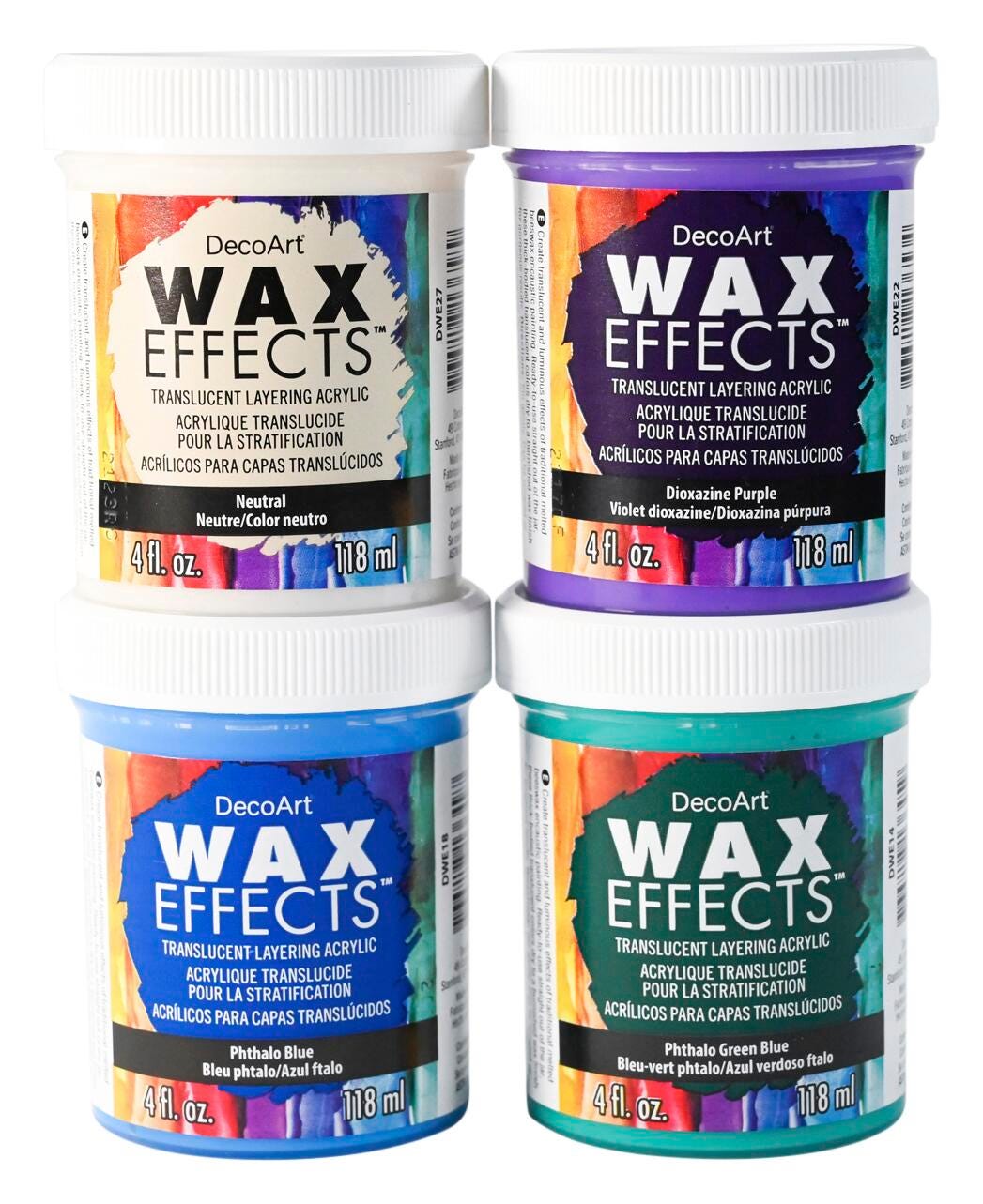 PAINT ACRYLIC WAX EFFECTS COOL SET OF 4