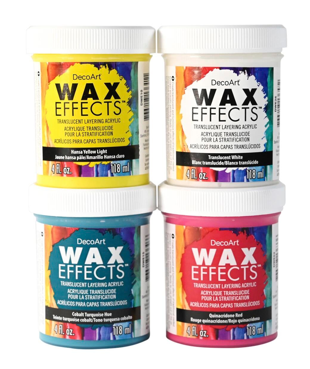 PAINT ACRYLIC WAX EFFECTS PRIMARY SET OF 4
