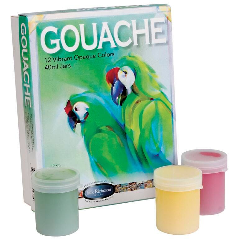 PAINT GOUACHE RICHESON ASST OPAQUE COLOR 1.35 OZ SET OF 12