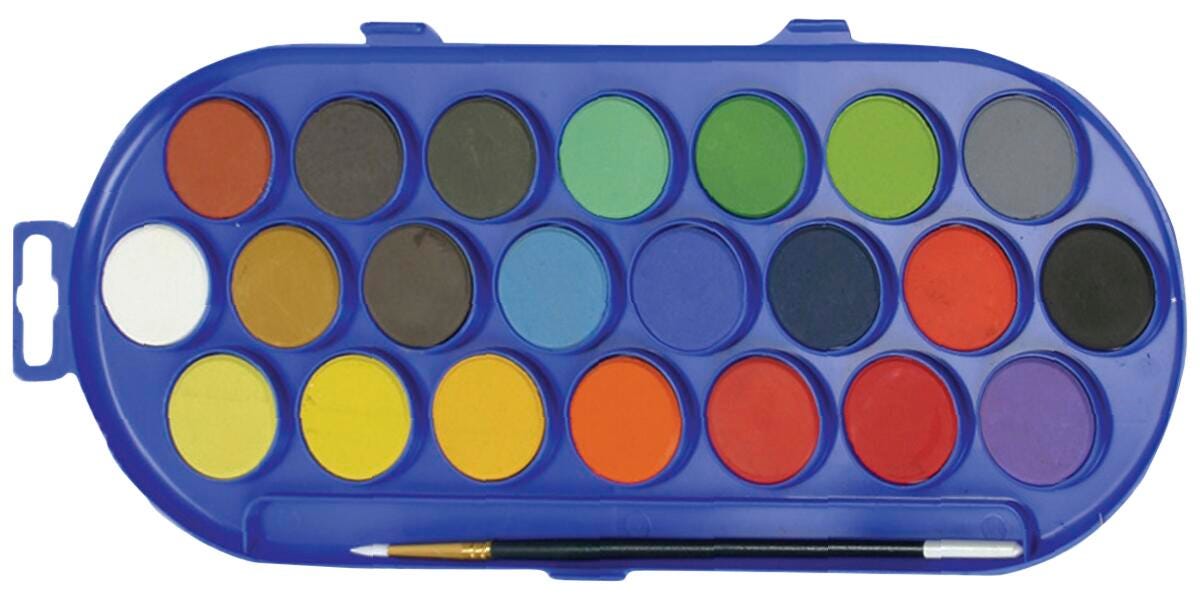 PAINT WATERCOLOR RICHESON 22-COLOR OPAQUE SET W/ BRUSH