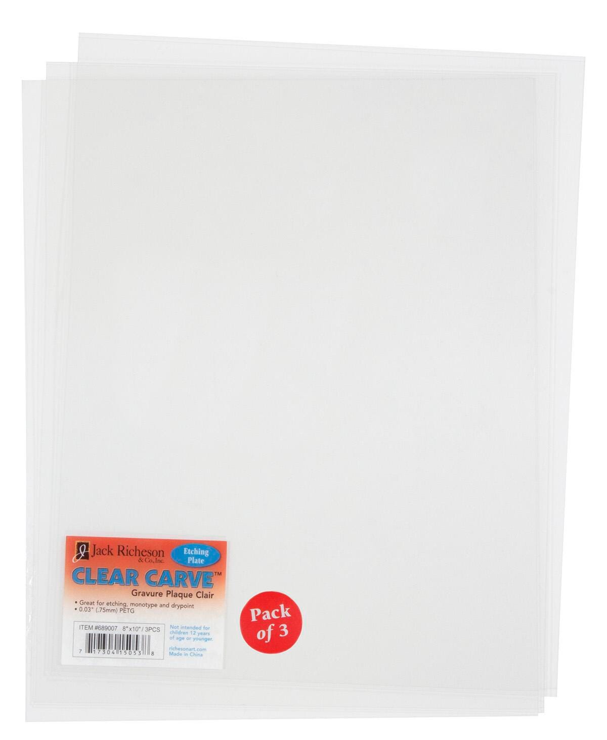 ETCHING PLATES CLEAR CARVE 8X10 INCH PACK OF 3