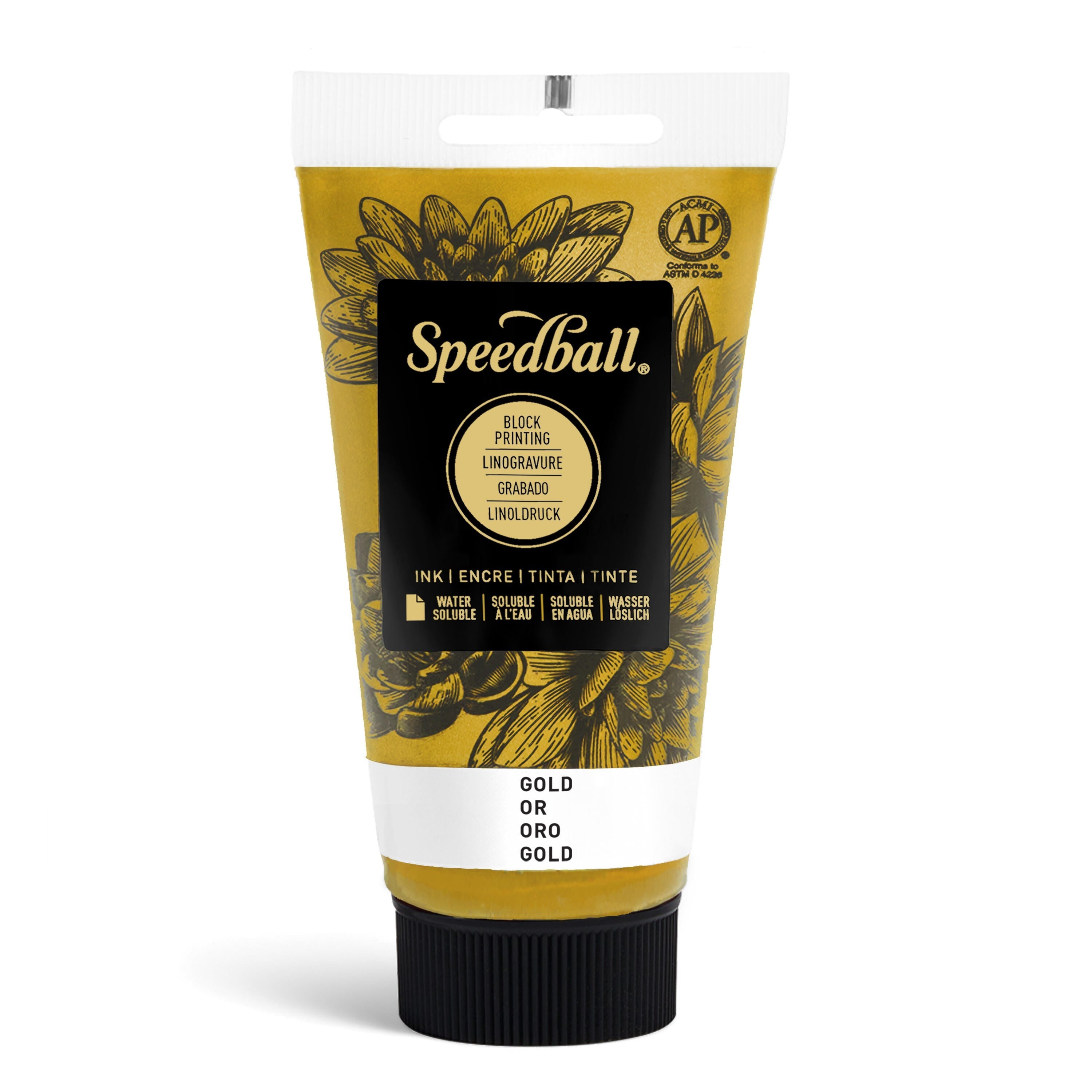 INK WATER SOLUBLE BLOCK PRINTING 2.5 OZ GOLD