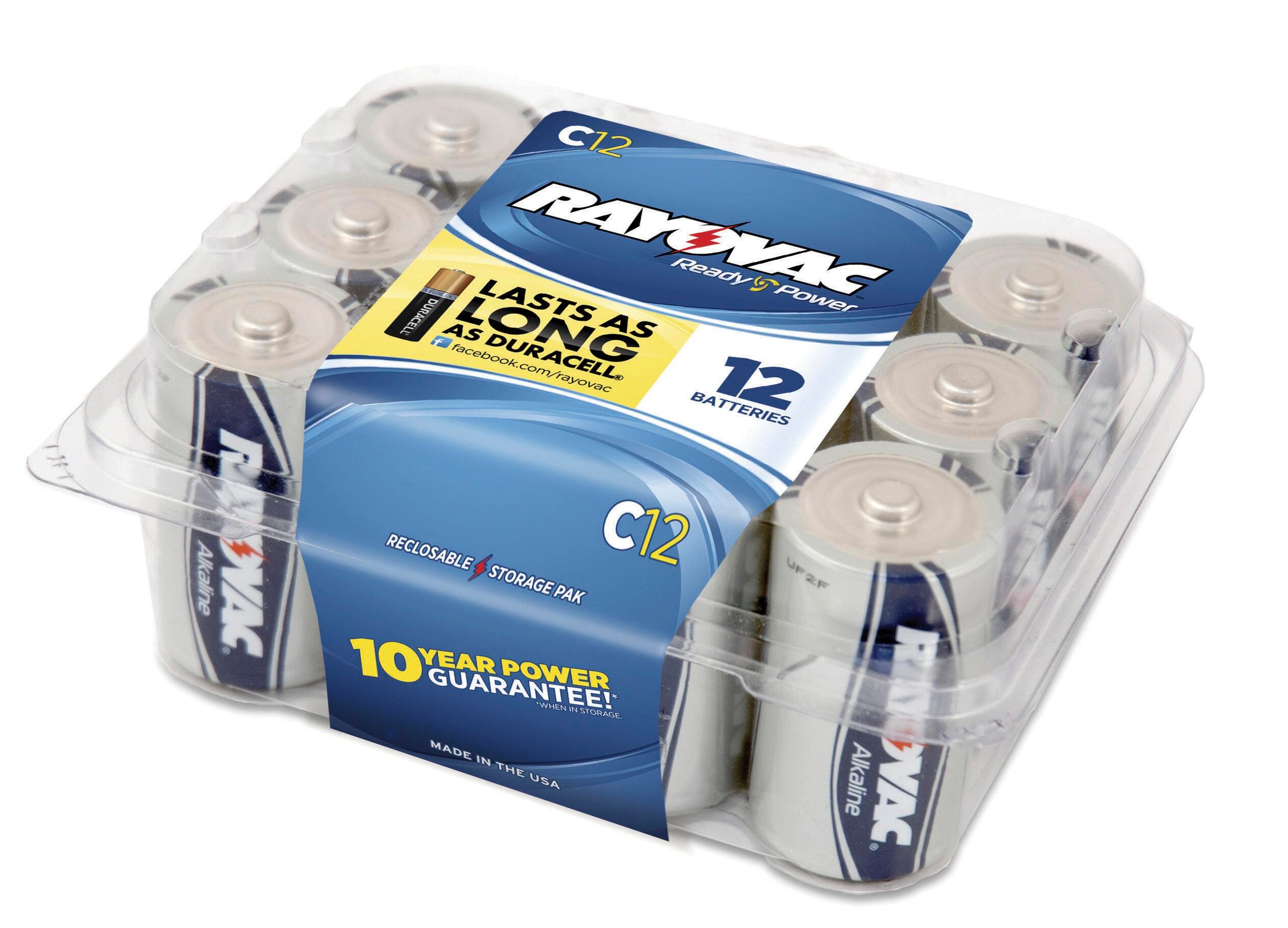 BATTERY - RAYOVAC ALKALINE C BATTERY - PACK OF 12