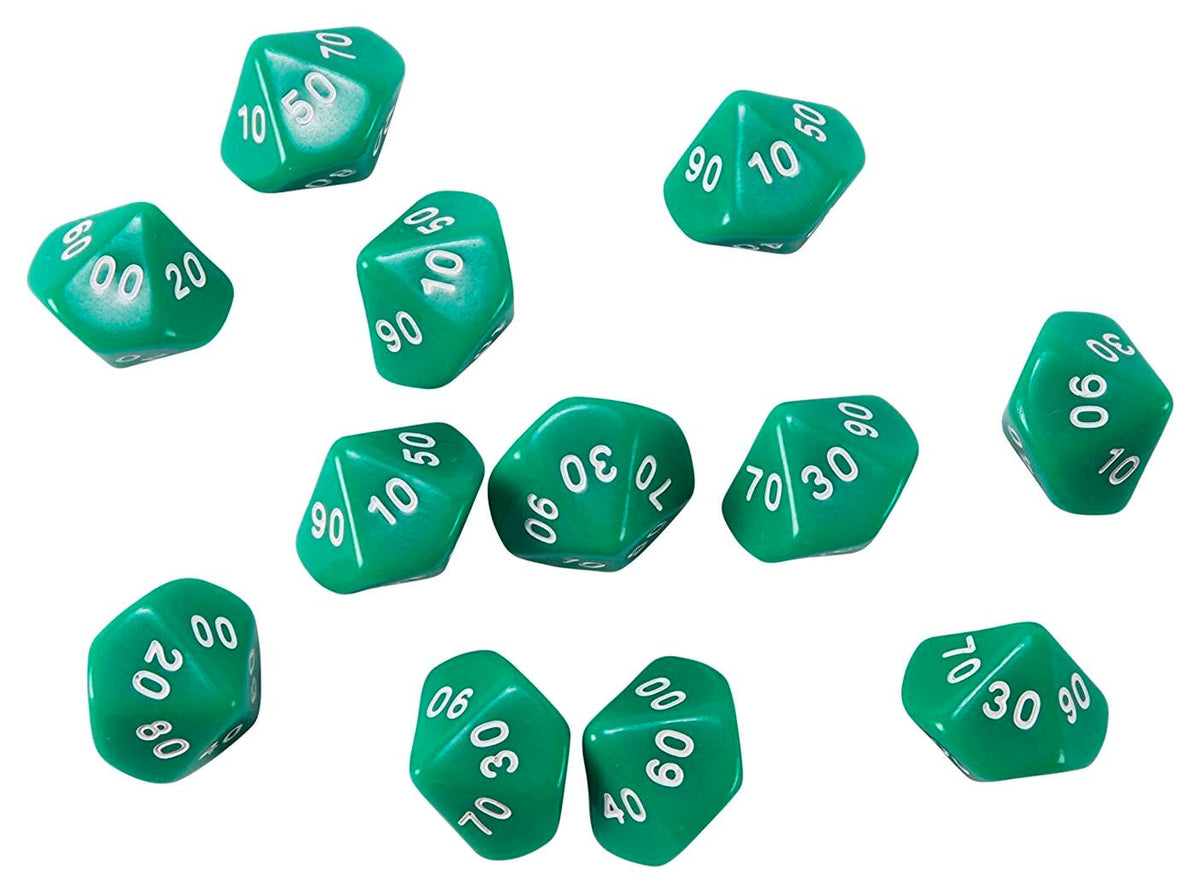 DICE 10-SIDED PLACE VALUE TENS SET OF 12
