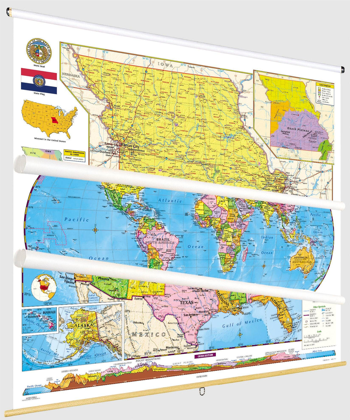 MAP NYSTROM  MISSOURI/  US/WORLD  COMBO