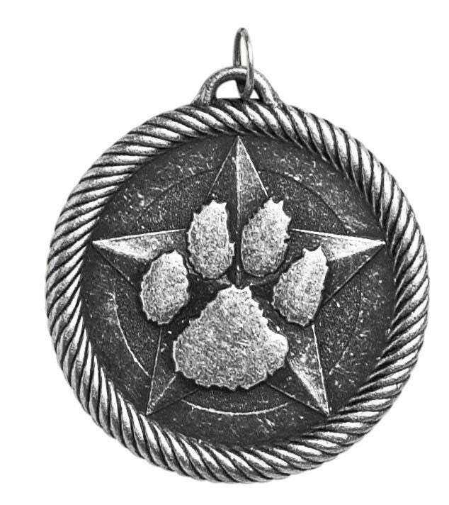 MEDALS.VALUE.PAW PRINT..SILVER.VM266S