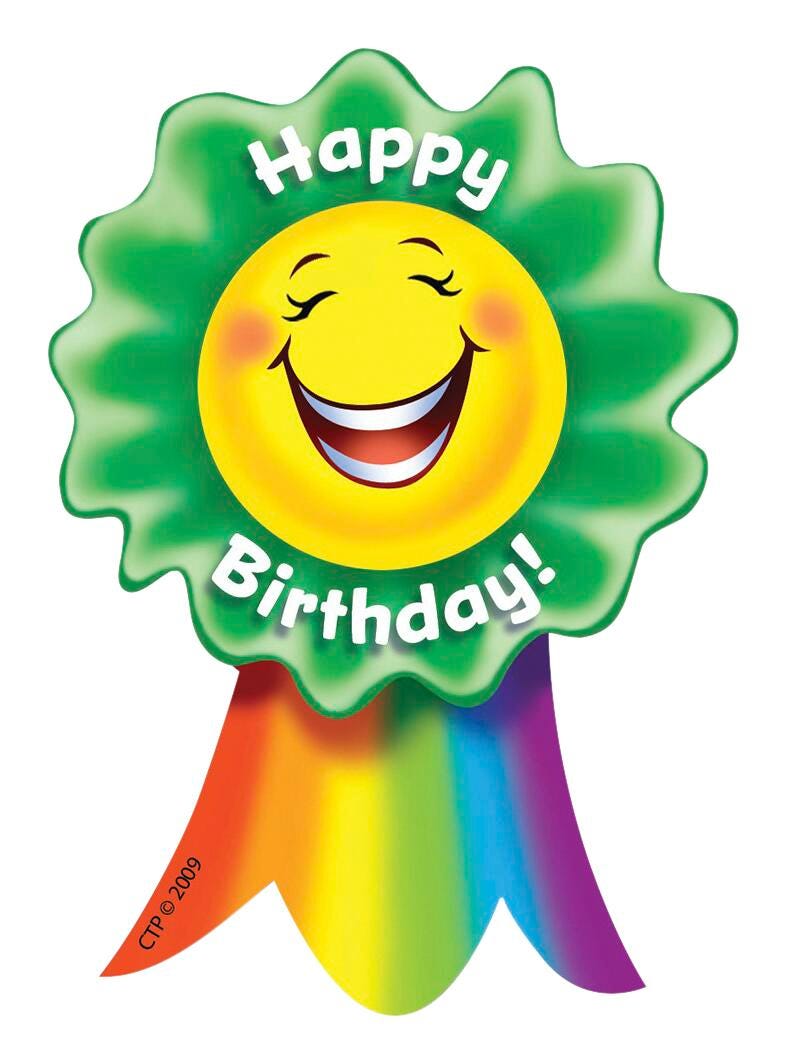 RIBBON ADHESIVE SMILING HAPPY BIRTHDAY 3X3.5 PACK OF 36