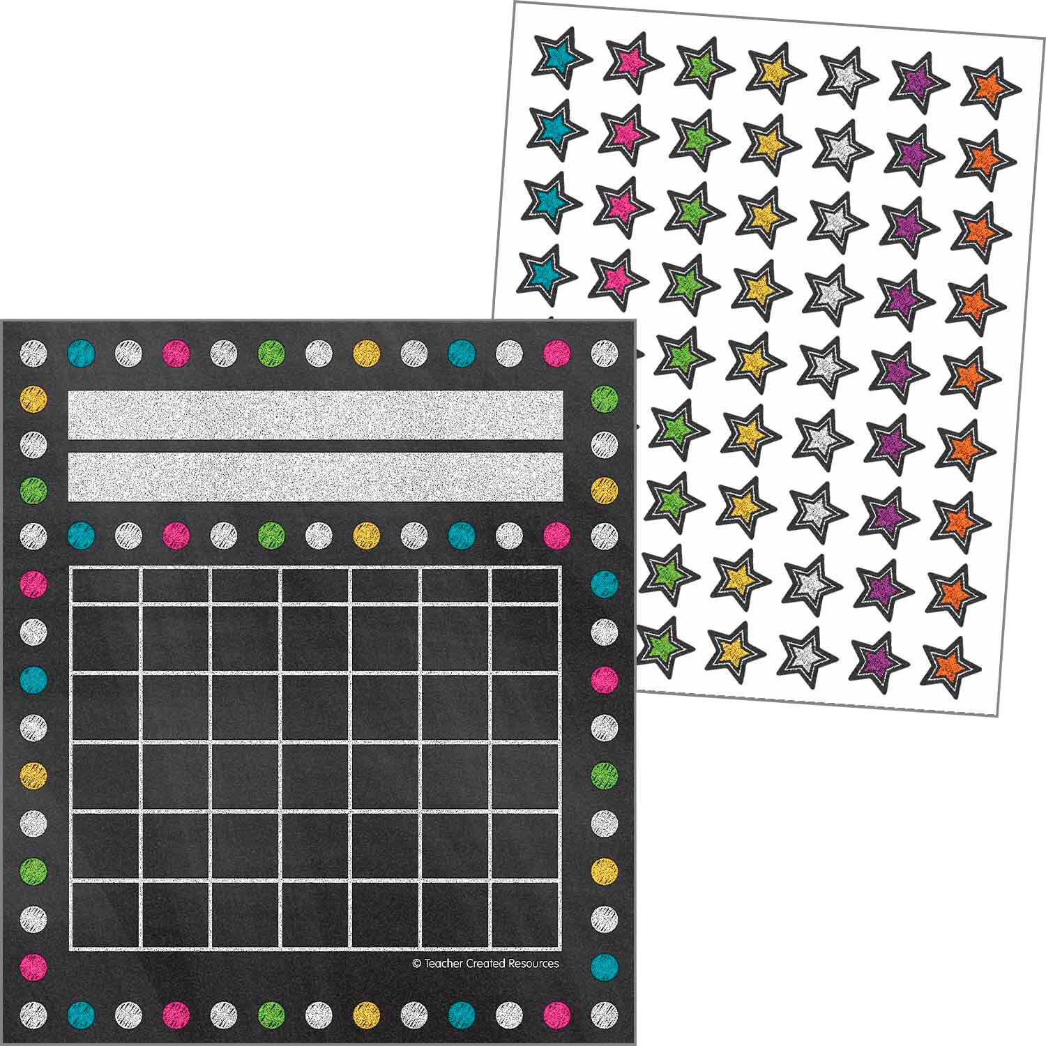 CHALKBOARD BRIGHTS CHARTS-STARS MINI STICKERS