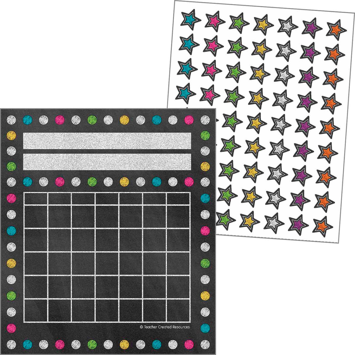 CHALKBOARD BRIGHTS CHARTS-STARS MINI STICKERS