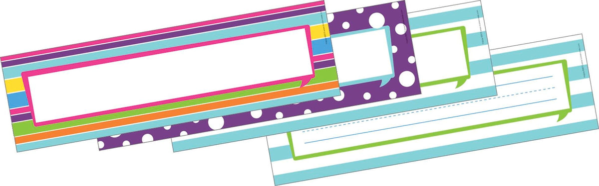 NAME PLATES DOUBLE SIDED HAPPY 12X3.5 IN SET OF 36