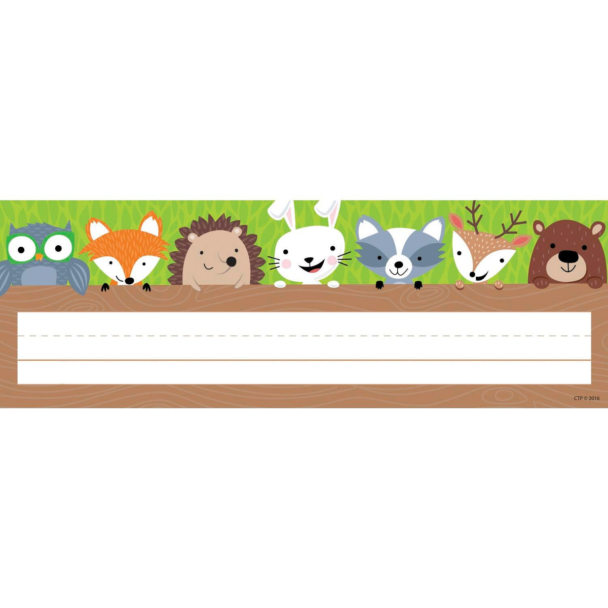 NAME PLATES WOODLAND FREINDS 9.5X3.25 IN PACK OF 36