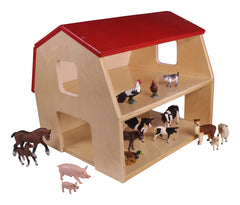 KIT - RED ROOF BARN WITH COMPLETE FARM - SET OF 16