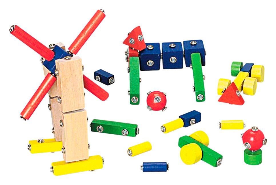 BLOCKS WOOD SNAP N PLAY SET OF 65