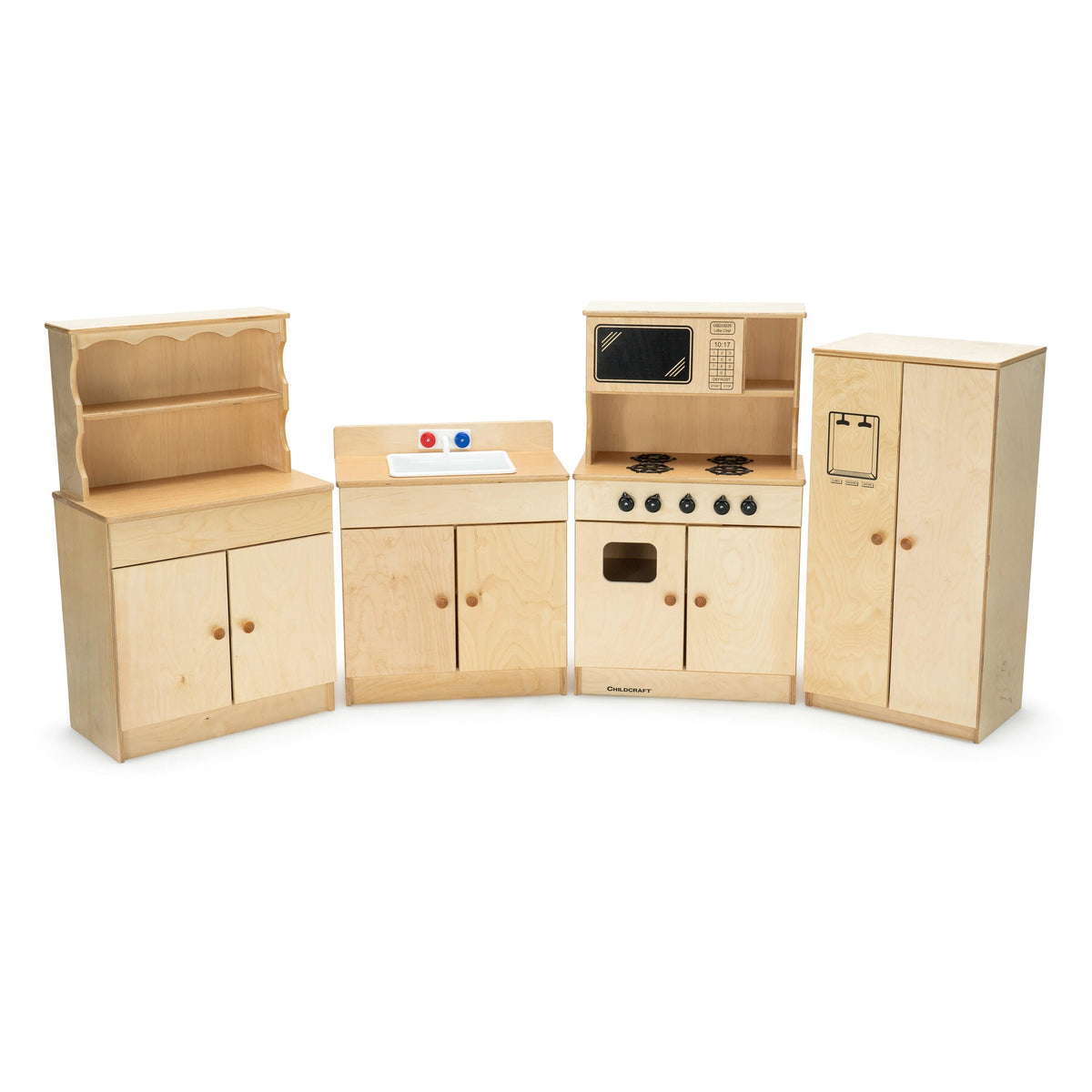 QS KIT - KITCHEN CC 4-PIECE SET SINK STOVE/MICROWAVE COMBO HUTCH REFRIGERATOR