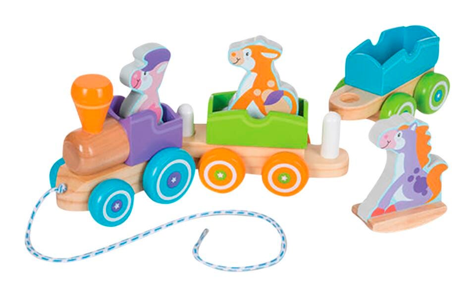 ROCKING FARM ANIMALS PULL TRAIN