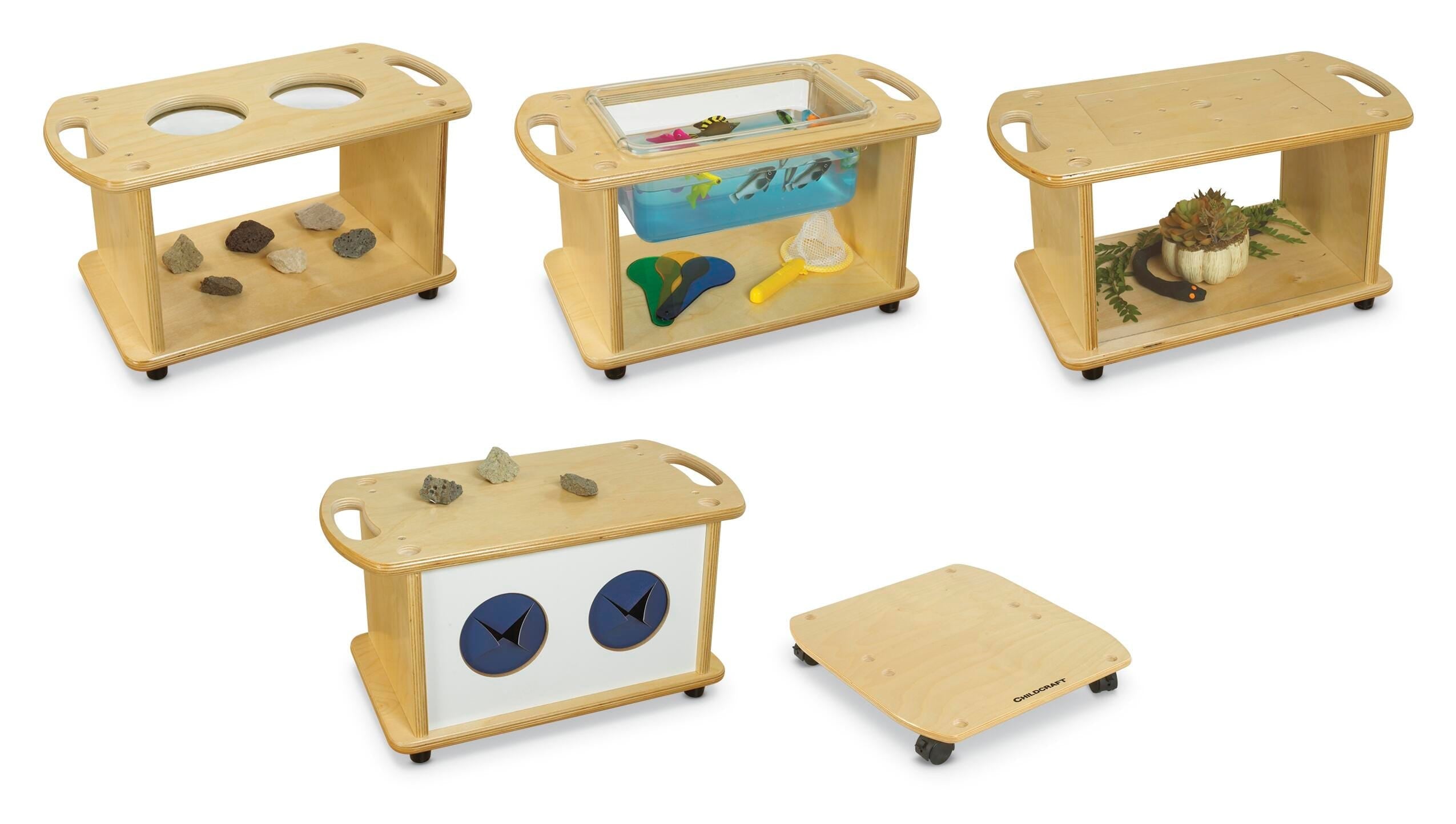 KIT - SCIENCE MODULES SOIL WATER-MAGNIFIER-TERRARIUM-SENSORY WITH DOLLY