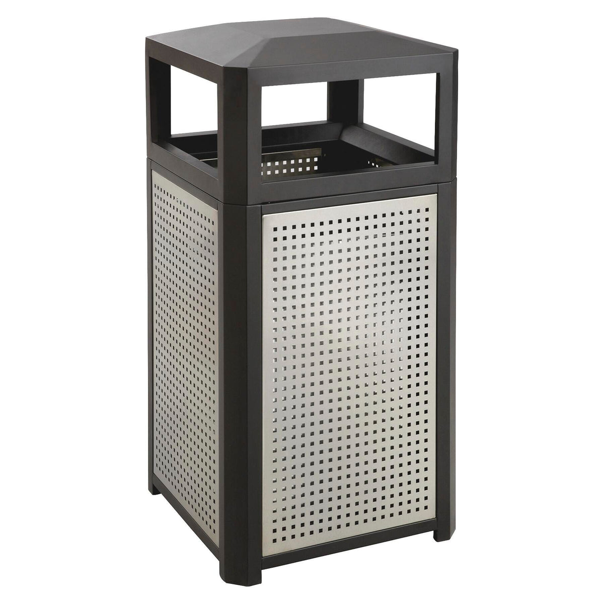 RECEPTACLE - EVOS SERIES STEEL RECEPTACLE - 21 W X 21 D X 41 H IN - 38 GALLON CAPACITY - EACH