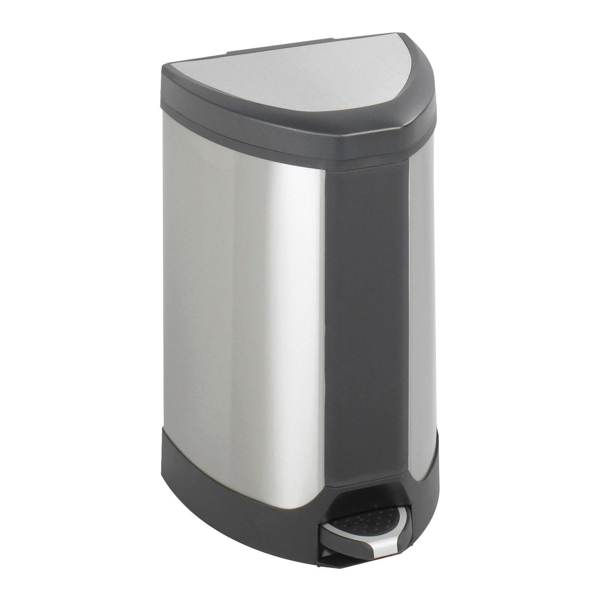 RECEPTACLE - STAINLESS STEEL STEP-ON RECEPTACLE - 7 GALLON CAPACITY - 14-1/2 W X 14 D X 20 H IN - EACH