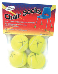 CHAIR SOCKS FLOOR PROTECTORS CLASS PACK-YELLOW- 36 PACKS OF 4