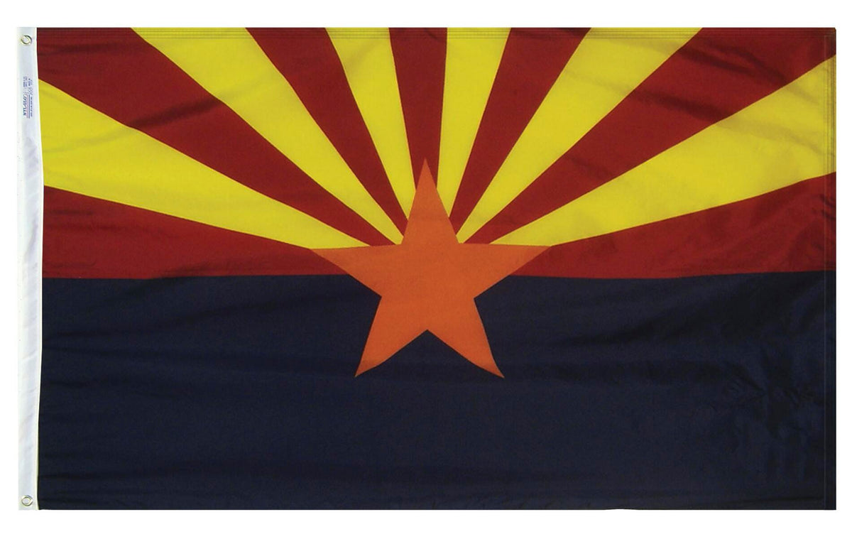 FLAG - ANNIN ARIZONA STATE INDOOR FLAG - COLONIAL NYL-GLO NYLON - 3 X 5 FT