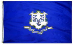 FLAG - ANNIN CONNETICUT STATE INDOOR FLAG - COLONIAL NYL-GLO NYLON - 3 X 5 FT