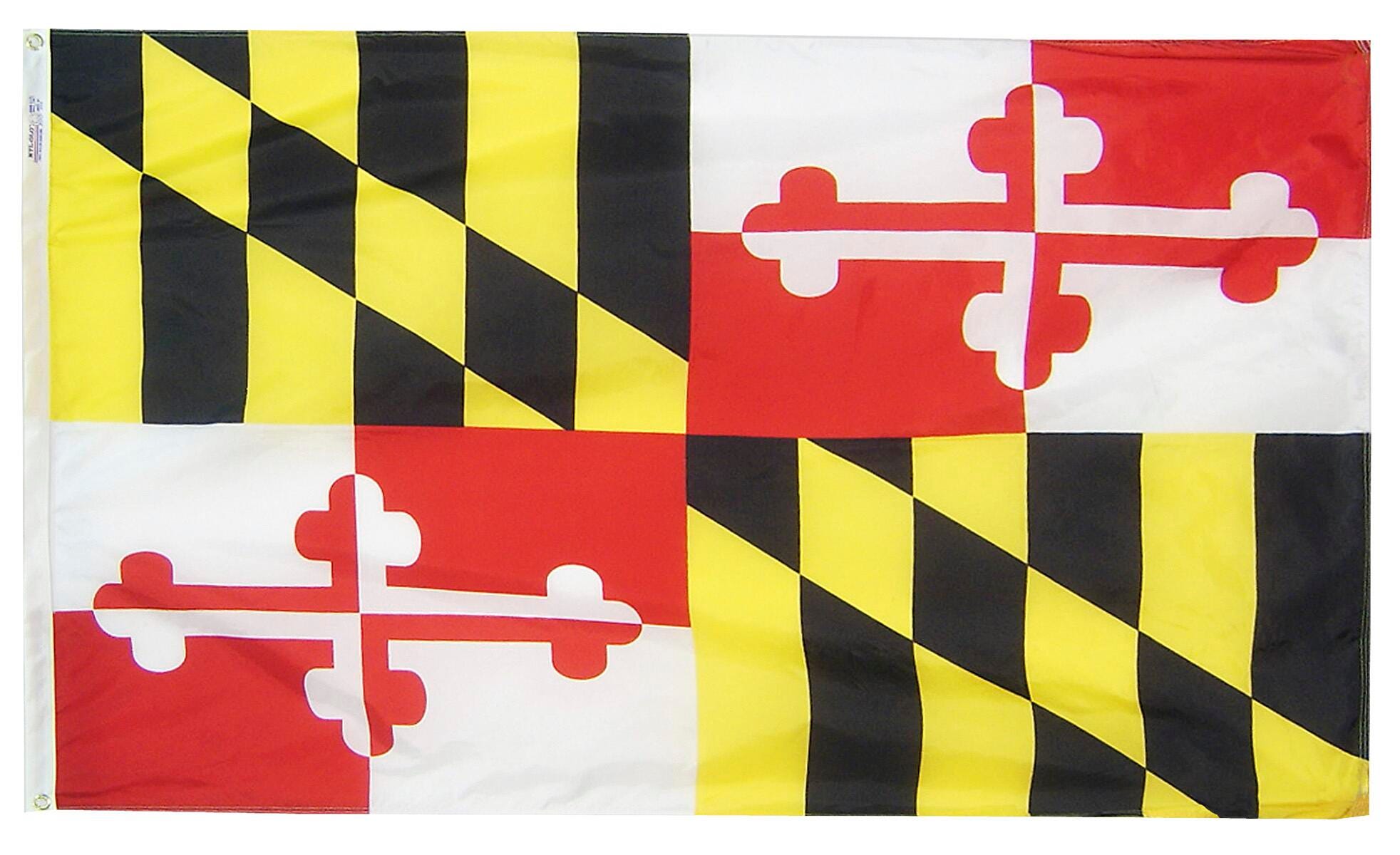 FLAG - ANNIN MARYLAND STATE OUTDOOR FLAG - SOLARGUARD NYL-GLO NYLON - 4 X 6 FT