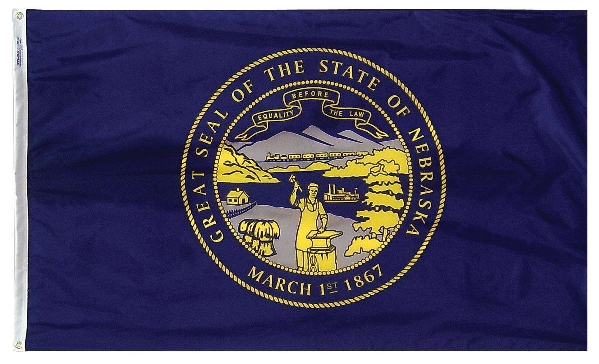 FLAG - ANNIN NEBRASKA STATE OUTDOOR FLAG - SOLARGUARD NYL-GLO NYLON - 4 X 6 FT